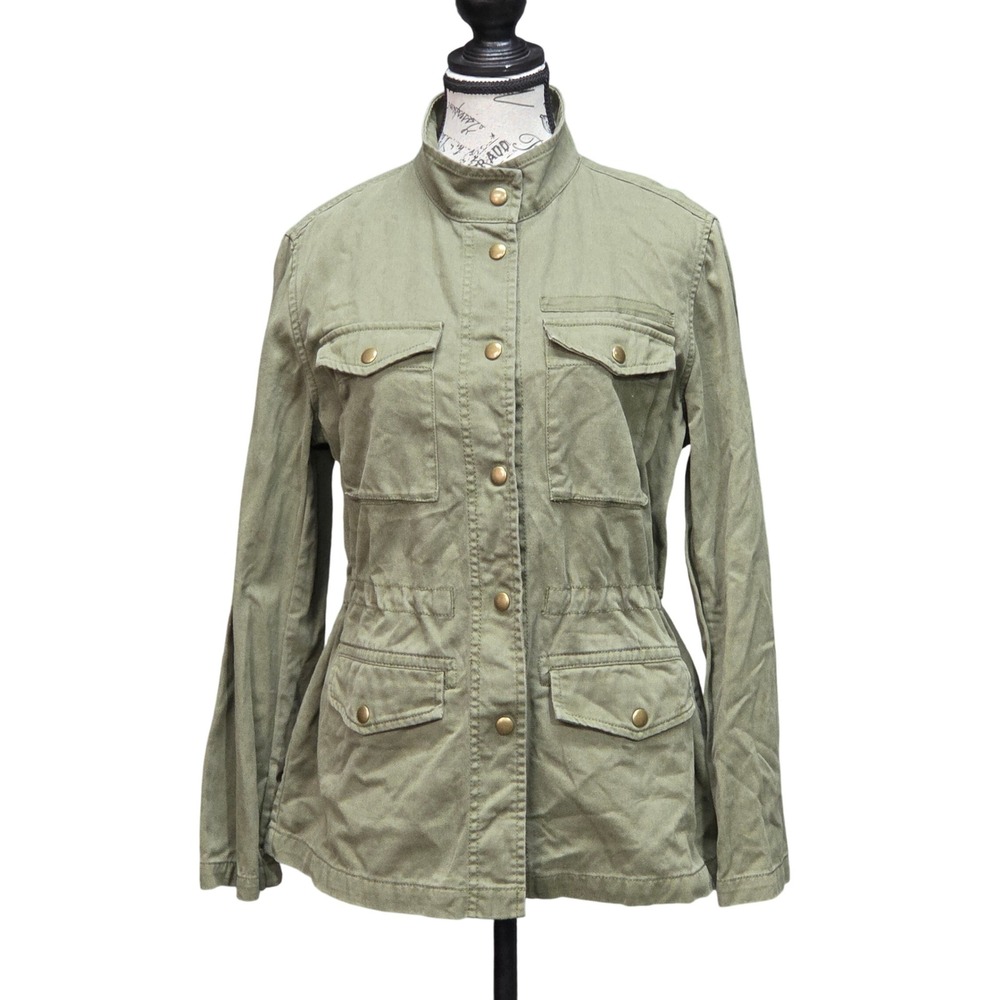 GAP Olive Green Utility Jacket Drawstring‎ Waist Womens Medium Army Military